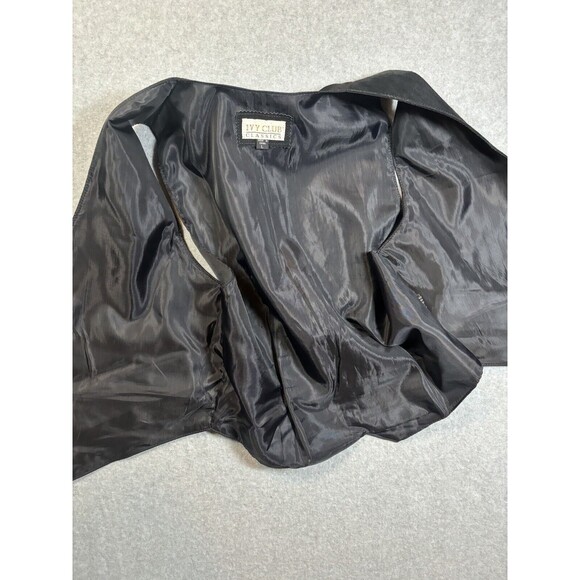 Ivy Club Classics Men’s Large Leather 4 Button Vest Black Velvet Satin - Picture 11 of 12